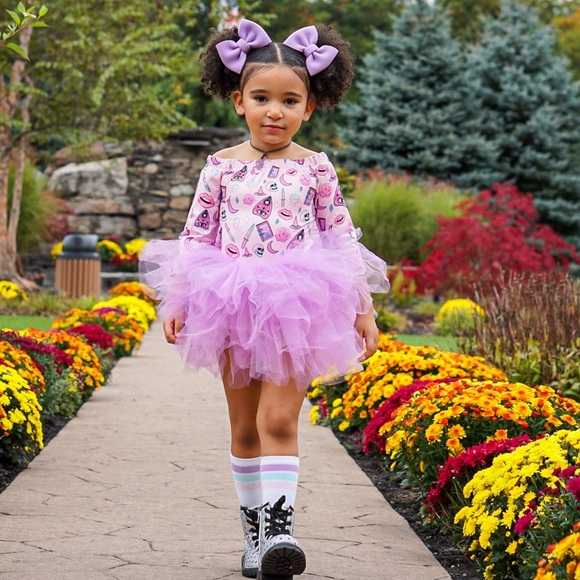 Off the Shoulders Halloween Print TuTu Dress for Toddler Girls from AriTutus - Picture 2 of 10